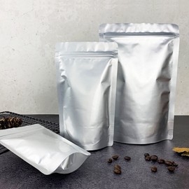 30 Pcs Aluminum Bags with Zipper, Coffee Beans, Storage, Blackout, Odor Resistant, Partition Bags, Vacuum Pack, Food, Zipper Bags (5.5 x 7.5 inches (14 x 19 cm)