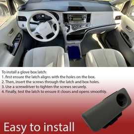 HLVEAUTO Car Glove Box Latch Handle for Toyota Sienna 2004-2010 Replace 55506-AE010-B0 55506AE010B0 Interior Glove Latch Lid Handle Compartment Lock Assy Accessories (Gray)