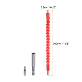 sourcing map Flexible Drill Bit Extension Kits, 13pcs Screwdriver Bit Set with Red Flexible Extension Bit Shaft