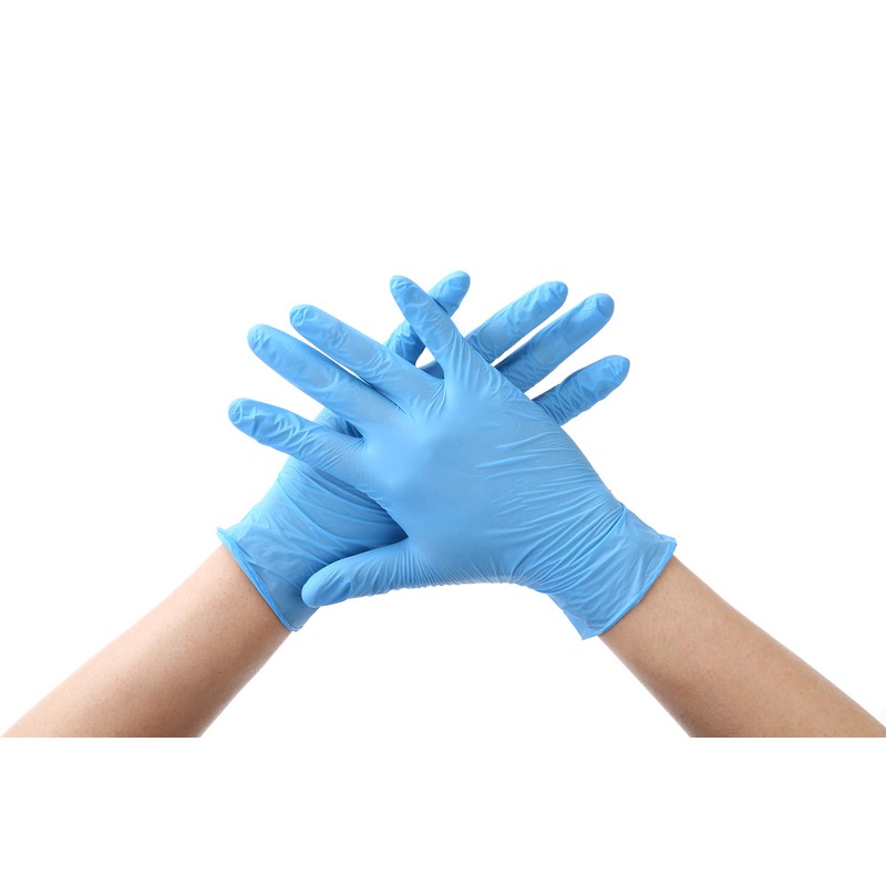 Disposable Nitrile Gloves, Powder Free, Blue, Size L (Pack of