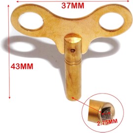 Key for Clock Winding Mechanical Clock Crank Winder Key Tool Brass Made (Key No. 2-2.75mm I.D.)