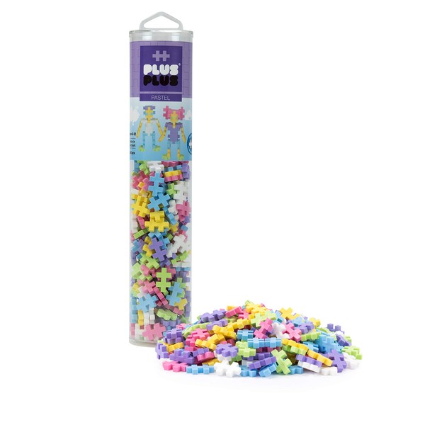PLUS PLUS – Open Play Tube – 240 Piece Pastel Color Mix – Construction Building STEM | STEAM Toy, Interlocking Mini Puzzle Blocks for Kids