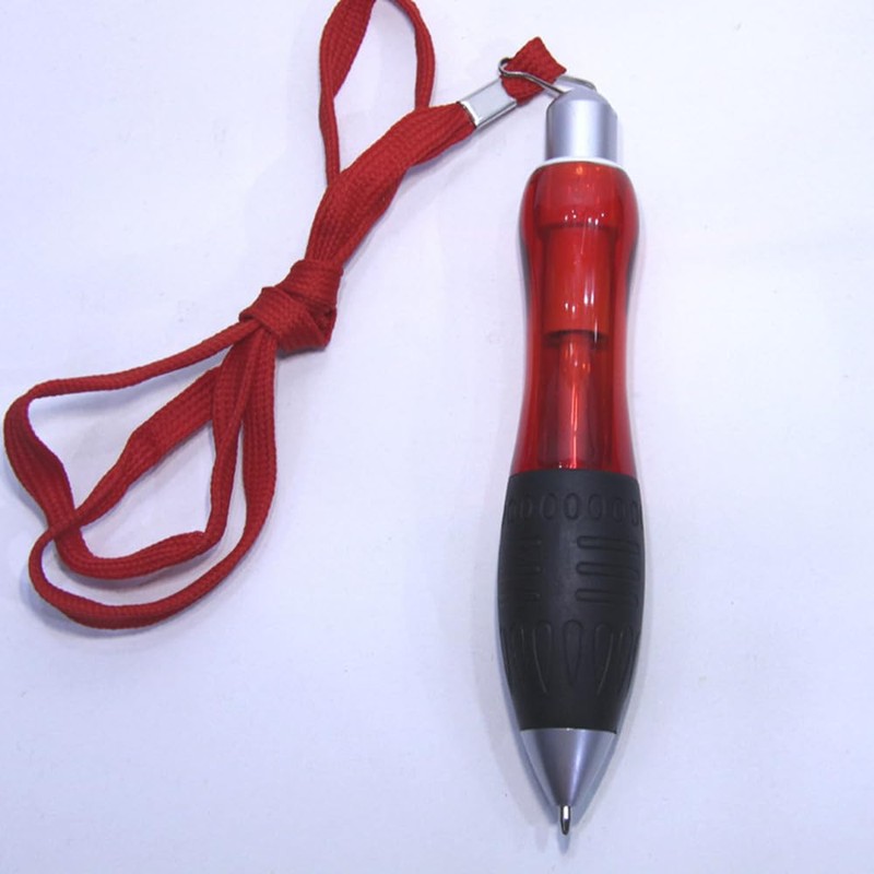5 Pieces Wide Grip Pens with Lanyard and Refills, Big