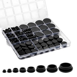 125Pcs Rubber Plugs for Round Holes, Durable and Long Service Life, 8 Sizes Hole Plugs 1" 3/4" 5/8" 1/2" 3/8" 5/16" 1/4" 1/5", Snap Locking Silicone Rubber Hole Plugs Kit for Car Wiring Furniture