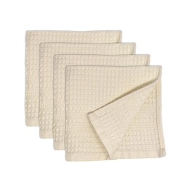 GILDEN TREE Waffle Towels Wash Cloths for Showering, Exfoliating Washcloth Face Towels, Quick Dry Towel Cotton Washcloths Set of 4, Classic Style (Cream)
