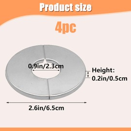 Set of 4 23 mm Rosettes Cover Water Clock Cover Rosette Stainless Steel Pipe Sleeves Heating Pipe Cover Split Pipe Cover Valve Cap Rosette for Taps, Pipes, Radiator Pipes