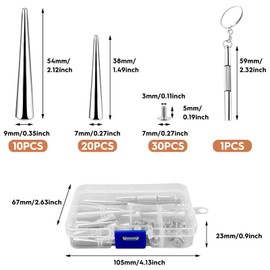 30pcs Spikes Nieten, 38*7 mm/54*9 mm Punk Rock Bullet Rivets, Bullet Cone Spike, Cool Punk Rock Screw Back Studs, for DIY Clothing Shoes Belt Bag Leather Craft Bracelet Necklace (with Screwdriver)