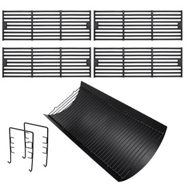 Hiorucet 27 Inches Ash Pan Drip Pan and Grill Grates for Char-Griller 2121 2828 1224 2929 2222 2727 1324 E1224 Charcoal Grills, 27" Charcoal Grill Pan with 2Pcs Fire Grate Hanger for Char Griller 2121