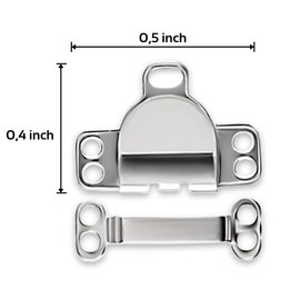 Metal Bra Hook & Eye Fasteners - Pack of 4