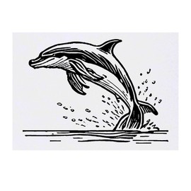 'Dolphin Diving' Temporary Tattoo - Water Resistant, Skin-Safe, Non-Toxic Transfer (TO00071353)
