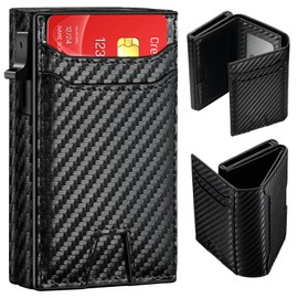 furid Card Wallet For Men Slim: Smart Rfid Minimalist Front Pocket with ID Window Pop Up Wallet with Money Clip