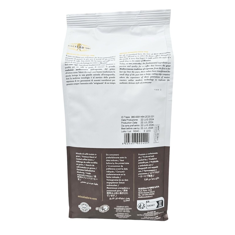 Miscela D'Oro Natura - Organic Fairtrade Espresso Beans, 2.2 lbs