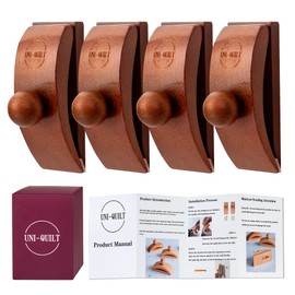 UNI-QUILT 4 Pack Quilt Hanger Set for Wall Decoration – Wooden Tapestry Hanger, Quilt Hanger for Wall for Display, Quilt Clips, Wall Mount Quilt Hangers for Quilts, Blankets, Rugs, and Tapestries