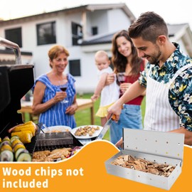 2Pcs Stainless Steel Smoker Box for Grill Barbecue Wood Chip Holder Charcoal Grill Smoker BBQ Smoker Accessories
