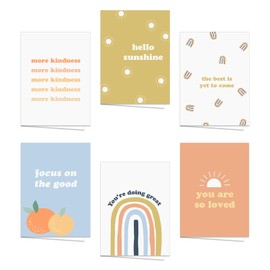 Canopy Street Encouraging & Inspirational Retro Greeting Cards / 24 All Occasion Vintage Aesthetic Notecards and Envelopes/Six Motivational Designs