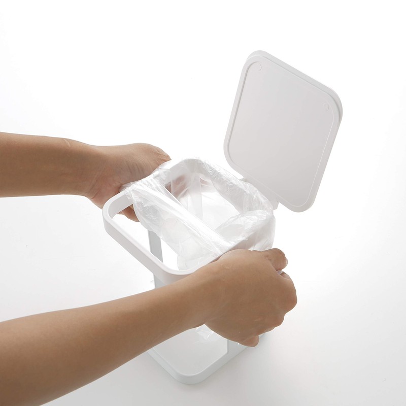 Yamazaki Industries 3330 Plastic Bag Eco Holder with Lid, Tower,