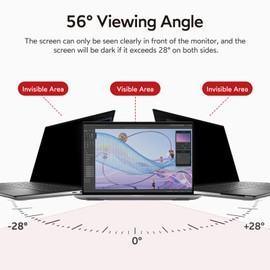 bersem 2 Pack 15.6 Laptop Privacy Screen for 16:9 Ratio Computer Monitor, Removable, Anti Glare, Blue Light Filter, Anti-Spy, Anti-Scratch, UV-Blocking