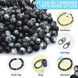 Bracelet Beads for Jewelry Making, Chartreuse Glass Beads Including 8 Types Assorted Round Beads, 2-4mm Seed Beads, 4mm Bicone Crystal Beads, 6x8mm Rondelle Beads and Rock Stone Beads for DIY