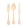 24 Disposable Natural Birchwood Cutlery Set Baroque Design Spoons Forks