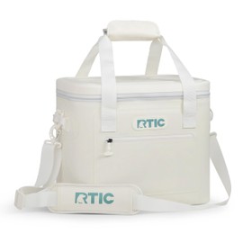 RTIC Soft Cooler 30 Can, Insulated Bag Portable Ice Chest Box for Lunch, Beach, Drink, Beverage, Travel, Camping, Picnic, Car, Trips, Floating Cooler Leak-Proof with Zipper, Ivory