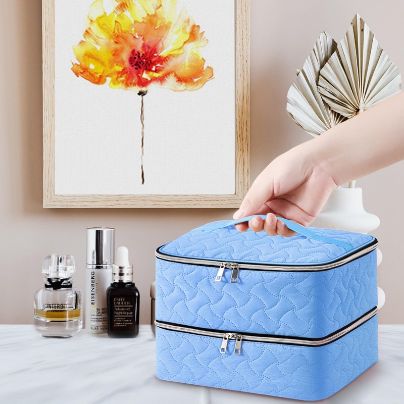 DreamGenius Nail Polish Organizer Case Holds 42 Bottles, Portable Double-Layer