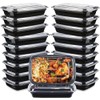 2 Compartment Meal Prep Containers -10 Pack, 28 oz Reusable