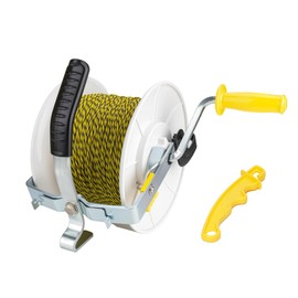 3:1 Geared Electric Fencing Standard Reel with 1640ft Premium Polywire 6 Conductors Plus 1 Free 8 inch Insulgrip 1 Pack