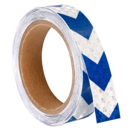 PATIKIL Reflective Tape, 1 Roll 30 Ft x 1-inch Waterproof Adhesive High Visibility Caution Warning Safety Tape Reflector for Trucks Trailers Cars, Arrow White Blue