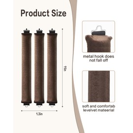 Overnight Blowout Rods Jumbo 3pcs,Heat less Hair Curler to Sleep in No Heat Hair Rollers,Mocha