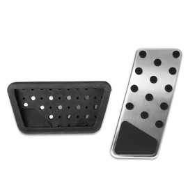 SHENKENUO 2pcs Silver No Drilling Gas Brake Foot Pedal Cover AT For 07-18 Jeep Wrangler JK