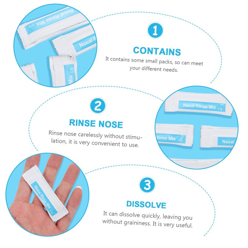 FOMIYES 40 Pack Nasal Rinse Salt Saline for Adults Nasal