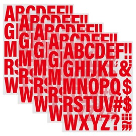 5 Sheets 220 Pieces Iron On Letters for Clothing, 2 Inch Heat Transfer Letter Patches, Red Iron On Vinyl Alphabet Letters with A-Z for Backpack，Jerseys，Fabric T-Shirts Printing DIY Craft