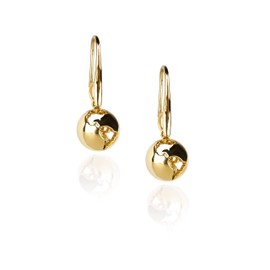 Cristina Ramella, Women's Earth Long 1.3 cm Earrings, 24K Gold Plated Brass | World Inspired Jewelry