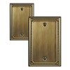 ZILLSEA 2-Pack Antique Brass Blank Wall Plates, No Device Blank