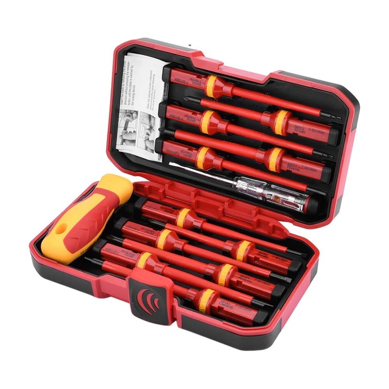 Mr.Gadget's Solutions 13-Piece VDE Insulated Screwdriver Set, 1000V Magnetic Tips,