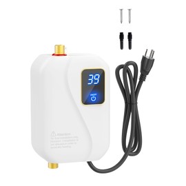 Electric Tankless Water Heater 110V 3000W, Under Sink Instant Hot Water Heater with Digital Display, Point of Use Portable Mini Heater for Kitchen Bathroom Sink