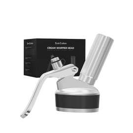 SimCoker Aluminium Replacement Head for Cream Maker, Cream Column Attachment with Decorating Insert, Lid and Charger Holder