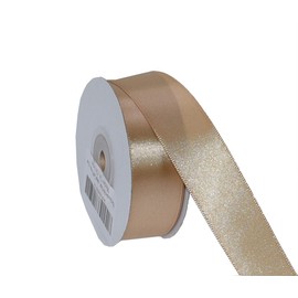 IHKFILAN Double Face Satin Ribbon 1Inchx25Yards Double Sided Solid Polyester Ribbon for Gift Wrapping Party Hair Braids Bow Baby Shower Decoration Floral Arrangement Craft Supplies,Tan