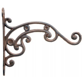 Flag Emotes Decorative Plant Hanger Flower Basket Hook Vine Brown Cast Iron 10.75"