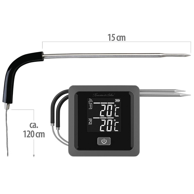 Rosenstein & Söhne Oven Thermometer: Smart Grill & Roasting Thermometer,