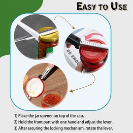 MAEXUS® Adjustable Can Opener, Pack of 2, Labour-Saving Can Opener, Simple Can Opener for Arthritis, Non-Slip Lid Remover for Weak Grip