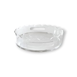 GRAHAM DESIGN Acrylic Scalloped Round Tray with Handles - 10" Diameter