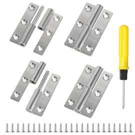 DesertBoy Pack of 4 Removable Hinges 2.5 Inches, Removable Door Hinges, Foldable, Flag Hinges, with Screws and Screwdriver, for Doors, Windows, Cabinets