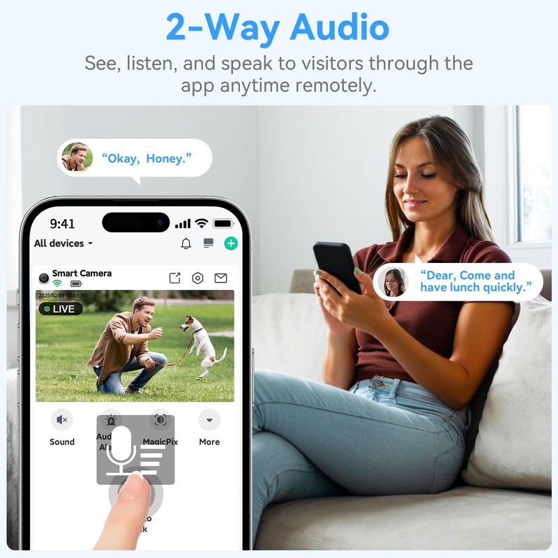 Thybro Magnetic Security Camera Wireless - 2K HD Video, AI
