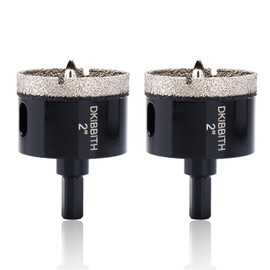 2" Diamond Hole-Saw Bits with Pilot Drill Bit - 2pc 2 in Diamond Tipped Tile Hole Saws with Guiding Bit for Accurate Drilling, for Porcelain Tile Ceramic Pottery Granite Stone Glass Bottles 50mm