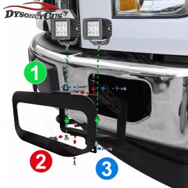 dyso Fit 15-17 Ford F150 Cube Dual LED Light Pods Front Bumper Mount Bezel Brackets