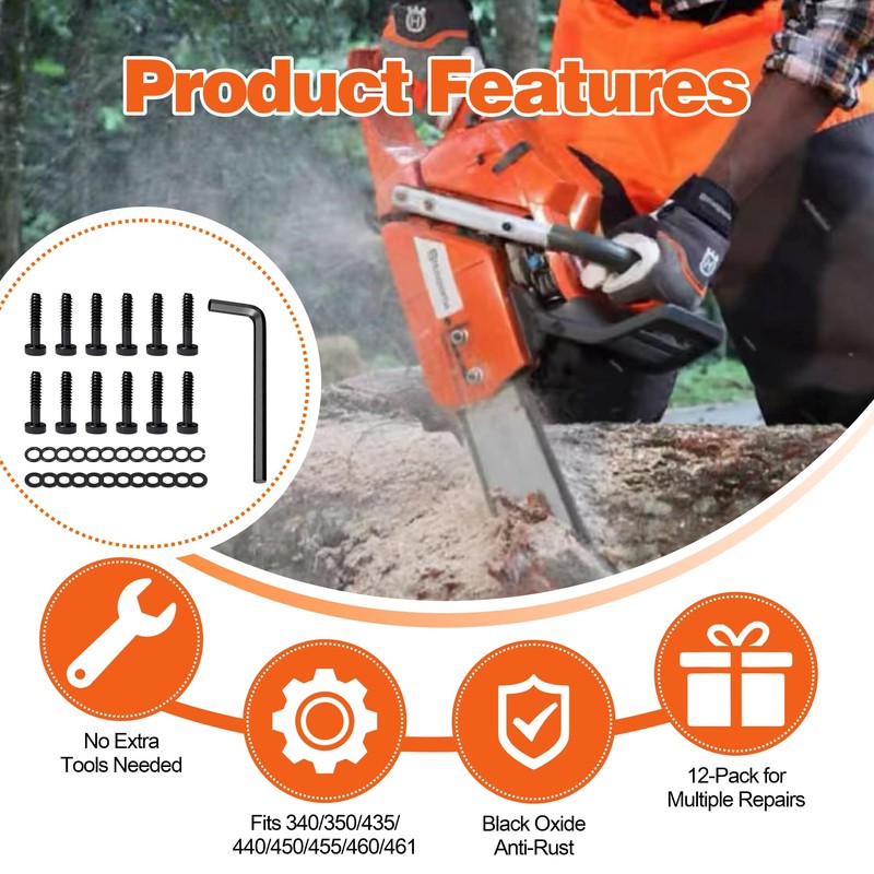 503217321 Recoil Starter Screws Kit Compatible with Husqvarna 340 345