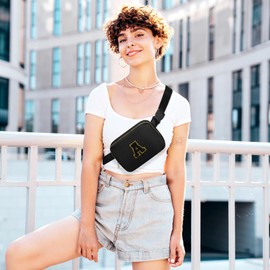 YQE Unisex Mini Belt Bag with Adjustable Strap,Everywhere Fanny Pack Crossbody Bags for Women Men Gifts for Teenage Girls, Fashion Waist Packs for Workout Running Traveling Hiking (Black, A)