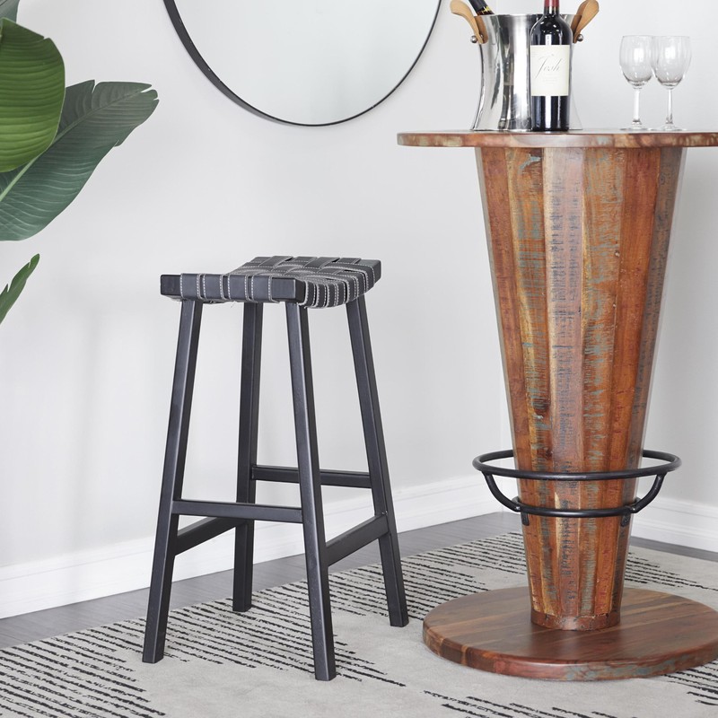 Deco 79 Rustic Birch Bar Stool, 18" x 11" x