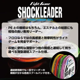 VARIVAS Light Game Shock Leader, Fluorocarbon, 11.8 ft (30 m), No. 1.7 (7lb.over)